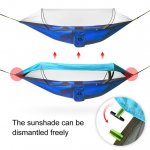 Double 2 Person Outdoor Garden Hammock Portable Nylon Fabric Parachute Multifunctional Lightweight Hammocks IClover with 2 x Hanging Ropes/ Carabiner for Backpacking Travel Beach Yard