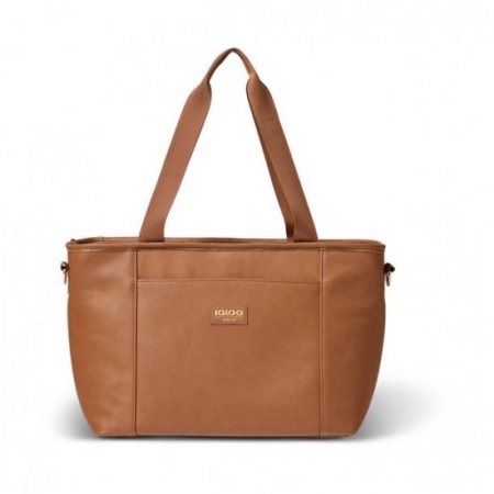 Igloo 25 Can Luxe Tote Soft Sided Cooler, Cognac Brown