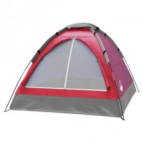 Wakeman Compact 2-Person Camping Tent with Rain Fly and Carrying Bag (Red)
