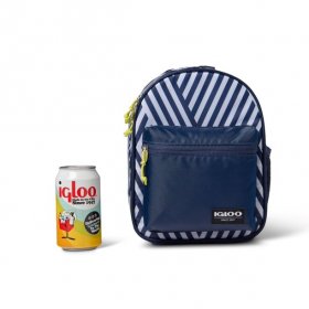 Igloo 6 Can, Convertible Backpack Lunch Bag Cooler, Navy Trellis