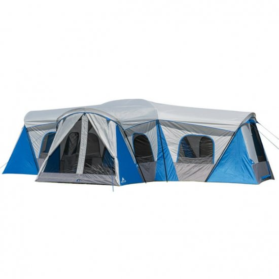 Ozark Trail 16-Person 3-Room Family Cabin Tent, with 3 Entrances